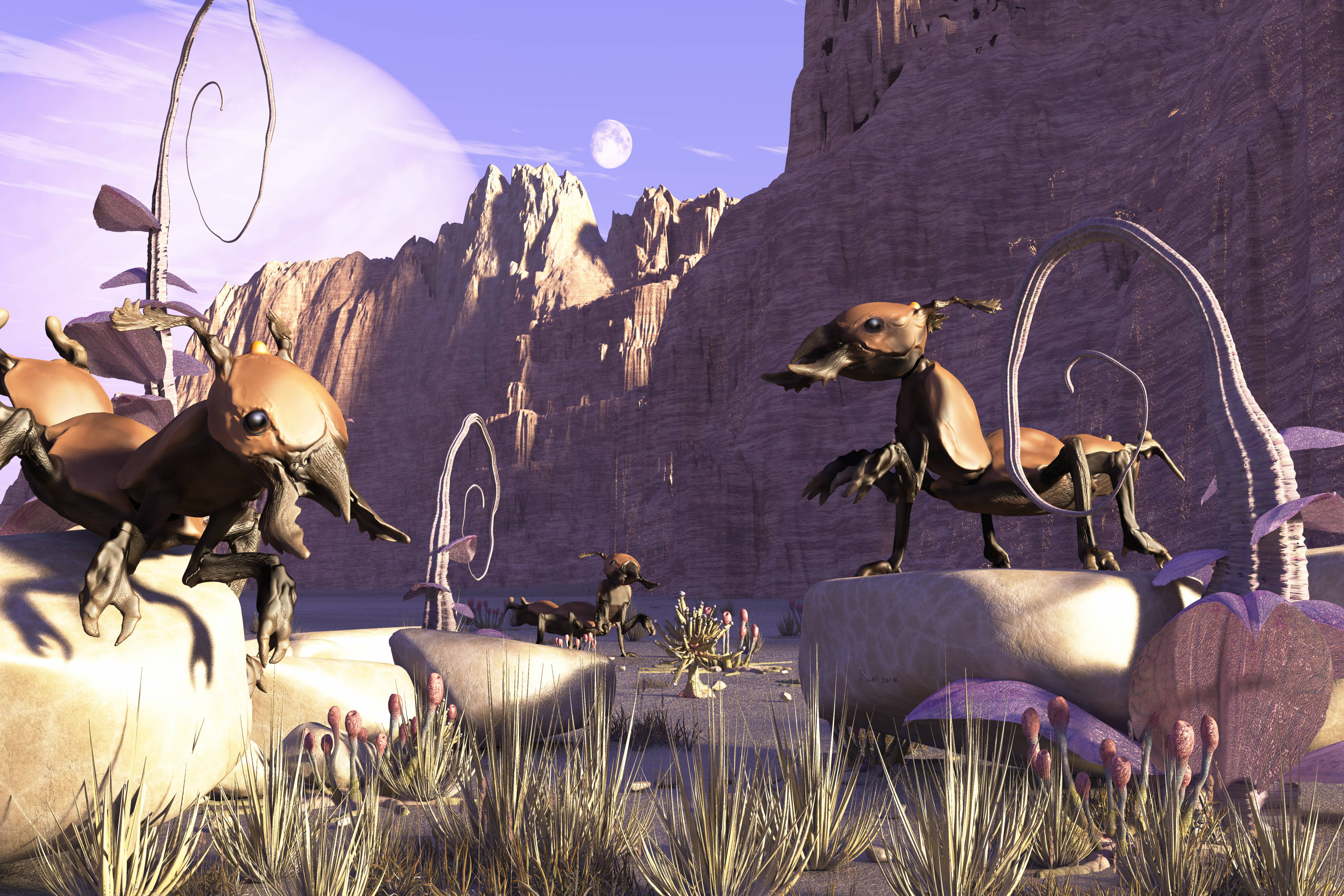 Hiker crossing a rocky stream